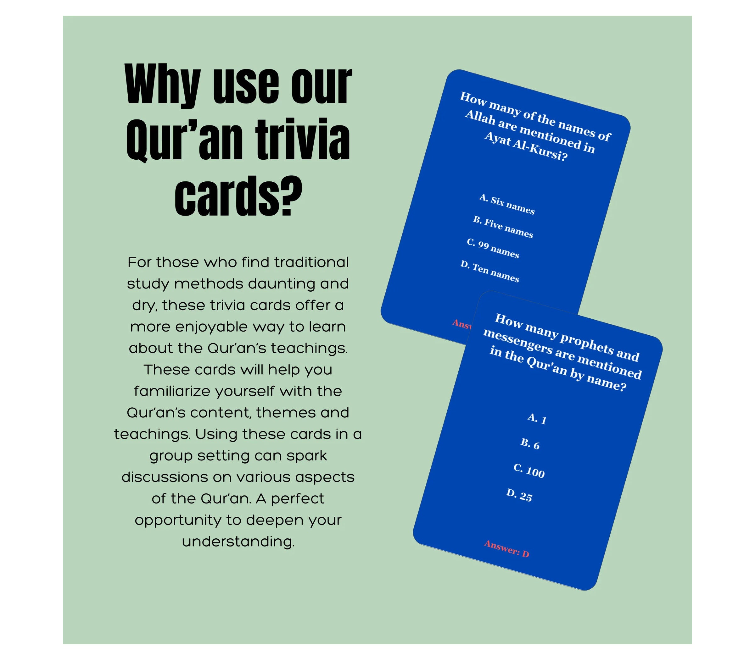 Islamic Trivia - Al-Qu'ran Trivia Cards