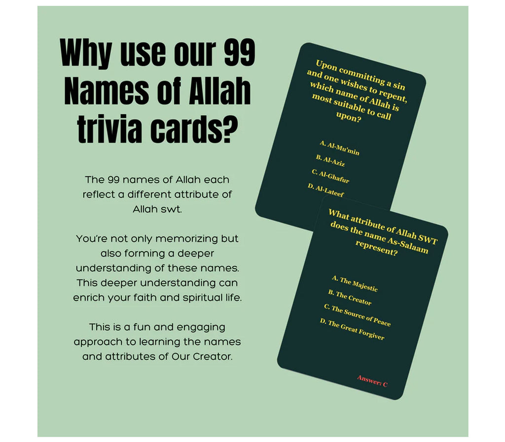 Islamic Trivia - The 99 Names Allah Trivia Cards