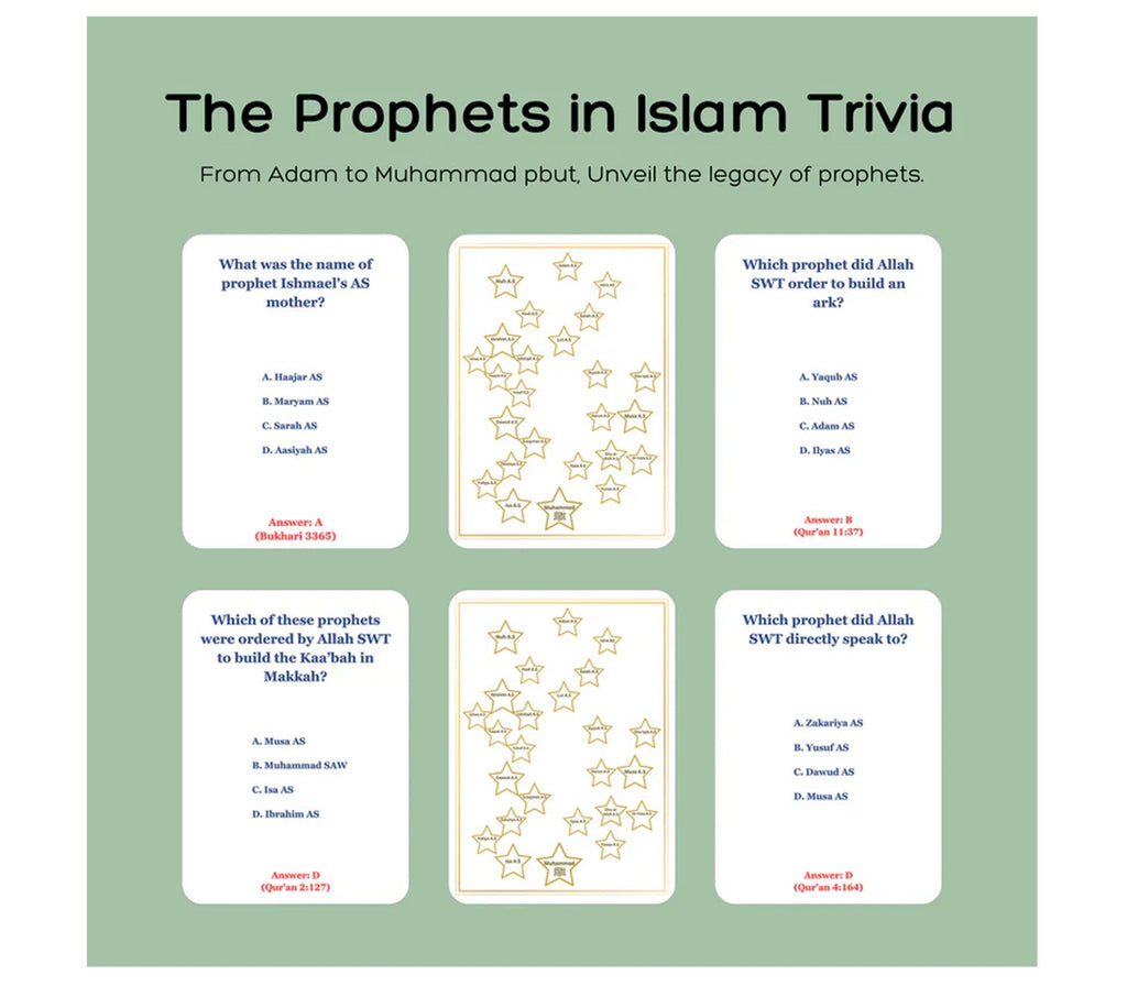 Islamic Trivia - The Lives of the Prophets Trivia Cards