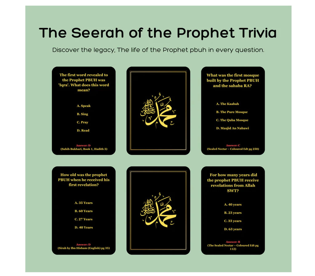 Islamic Trivia - The Seerah Of The Prophet Trivia Cards