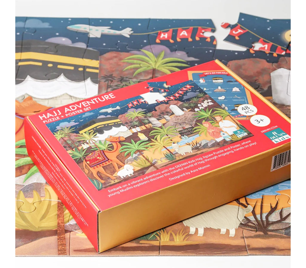 DEENIN Kids' Hajj Adventure Jigsaw Puzzle - 48-Piece Educational, Vibrant & Large Floor (1.5 ft x 3 ft) Puzzle for Children