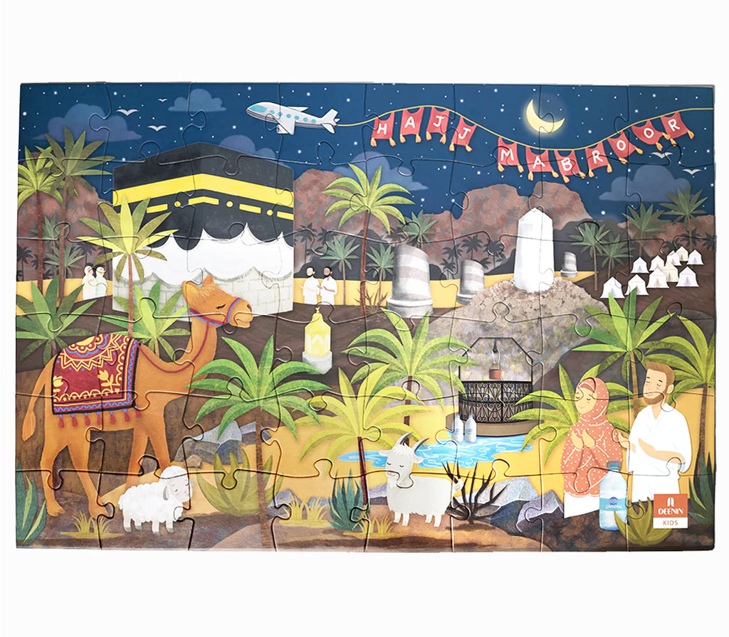 DEENIN Kids' Hajj Adventure Jigsaw Puzzle - 48-Piece Educational, Vibrant & Large Floor (1.5 ft x 3 ft) Puzzle for Children